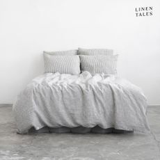 Čierno-biele ľanové obliečky na jednolôžko 140x200 cm - Linen Tales