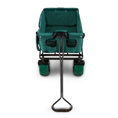 DURAMAXX The Green Bollerwagen ručný vozík skladací 70 kg 90 l široké kolesá 10 cm zelený