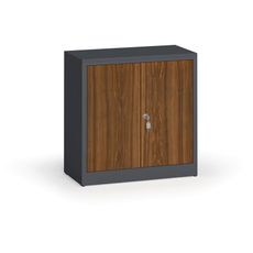 Zvárané skrine s lamino dverami, 800 x 800 x 400 mm, RAL 7016/orech