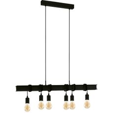 Eglo 43712 - Luster na lanku TOWNSHEND 6xE27/60W/230V čierna