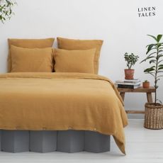 Obliečky na dvojlôžko z konopného vlákna v horčicovej farbe 200x220 cm - Linen Tales