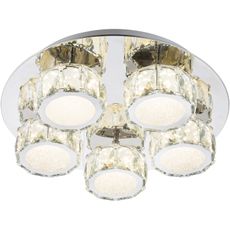 Globo LED stropné svietidlo AMUR, 40 W, chróm, pr. 40 x 11 cm
