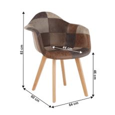 KONDELA Terst dizajnové kreslo patchwork / buk