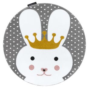 Dywany Łuszczów Detský kusový koberec Petit Bunny grey okrúhly - 120x120 (priemer) kruh cm