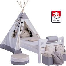 Masívna detská posteľ benjamin bubbles 90x200cm s teepee - výber