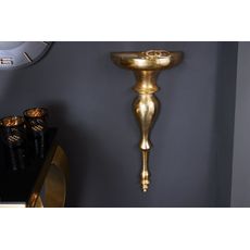 Estila Luxusná antická nástenná konzola Persephone v zlatom prevedení z kovu s ozdobnou konštrukciou 25cm