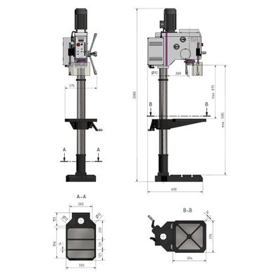 Stĺpová prevodová vŕtačka OPTIdrill DH 28 GSV