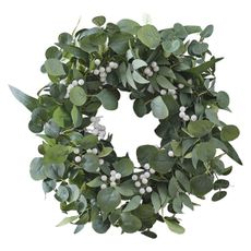 Veniec na dvere EUCALYPTUS Ø50 cm zelený