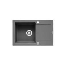 Pyramis Granitový drez s odkvapkávačom Mido 1B 1D, industrial grey, 79 x 50 cm