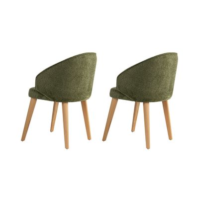 Súprava jedálenských stoličiek Bentley Green and Light Oak, 2 ks