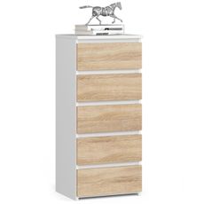 Ak furniture Komoda CL5 40 x 92 cm so zásuvkami biela/dub sonoma