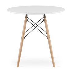 Jedálenský stôl TODI 90 cm - buk/biela