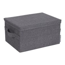 Sivý látkový úložný box s vekom 35x19x26 cm Soft Storage – Bigso Box of Sweden