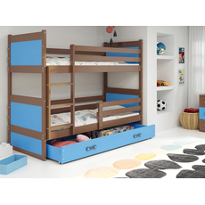 Interbeds Rico poschodová posteľ 190cm x 80cm borovicové drevo Hnedo-modrá