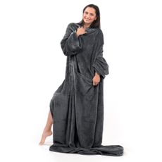 Deka s rukávmi DecoKing Lazy uhľová, velikost 150x180