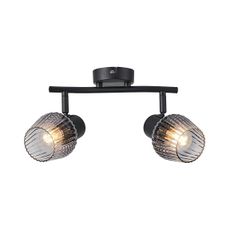 Prezent 14101 - Bodové svietidlo OASIS 2xE27/60W/230V čierna/dymová