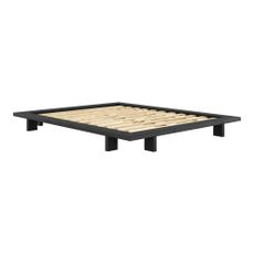Čierna dvojlôžková posteľ z borovicového dreva s roštom 160x200 cm Japan - Karup Design