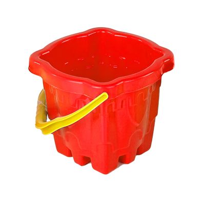 LEAN TOYS Červený kýblik na piesok v tvare hradu