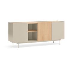 Nízka komoda v dekore duba v béžovo-prírodnej farbe 180x78 cm Otto – Teulat