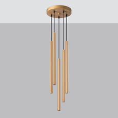 Sollux SL.1174 - Luster na lanku PASTELO 5xG9/8W/230V zlatá