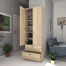 KONDELA Bandi botníková skriňa dub sonoma