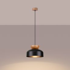 Sollux SL.1351 - Luster na lanku MARION 1xE27/15W/230V pr. 29,5 cm čierna