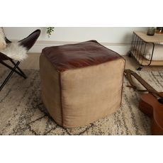 Estila Industriálny luxusný taburet Marlon hnedý 45 cm