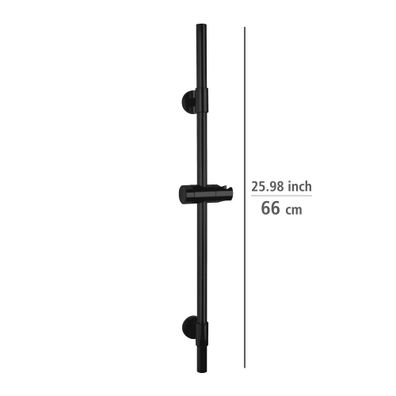 Čierna nástenná sprchová tyč z nerezovej ocele 66 cm Basic - Wenko