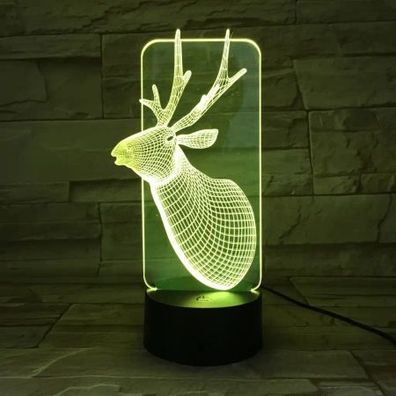 3Dmix 3DL-CLK035 – 3D LED nočná lampa - Jeleň (Hodiny s budíkom)