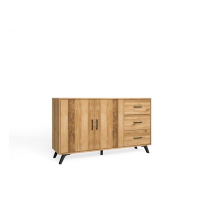 Nízka komoda v dekore duba v prírodnej farbe 136x81 cm Nordic – Marckeric