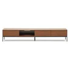 TV stolík v dekore orecha v prírodnej farbe 195x35 cm Vedrana – Kave Home