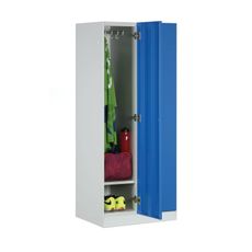 Kovová šatníková skrinka, 2-dverová, 1850 x 600 x 500 mm, zámok s čítačkou RFID kariet, tmavosivé dvere
