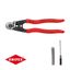 Nožnice na drôt a lano 190 mm KNIPEX 95 61 190 - leštená hlava, plastové puzdrá