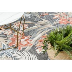 Dywany Łuszczów , Kusový koberec Botanic 65262 flowers black – na von aj na doma, 117x170, viacfarebná, chodba / predsieň