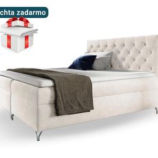 Wilsondo Čalúnená boxspring manželská posteľ Guliette s matracom - biela Rozmer: 140x200