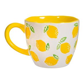 Žlto-biely keramický hrnček 250 ml Lemon – Sass & Belle