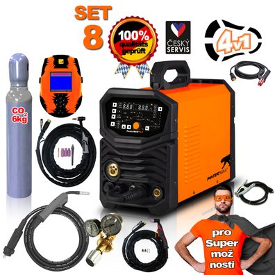 PANTERMAX PanterWeld®4v1 200 MULTIFUNKČNÁ invertorová zváračka MIG/TIG/MMA/PLAZMA + Kukla + Red. Ventil + plná Co2 Fľaša