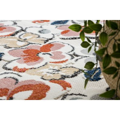 Dywany Łuszczów , Kusový koberec Botanic 65239 flowers ecru – na von aj na doma, 117x170, viacfarebná, chodba / predsieň