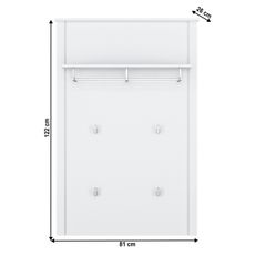 KONDELA Olje 80 vešiakový panel biela