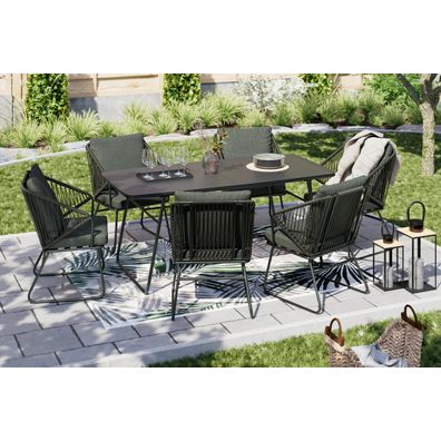 Ambia Garden ZOSTAVA ZÁHRADNÉHO NÁBYTKU kov, plast, sklo, textil