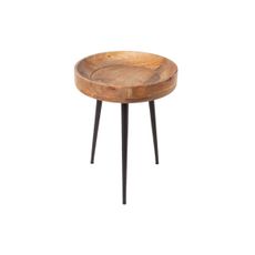 Estila Štýlový retro kruhový príručný stolík Tamworth I v hnedej farbe 35cm