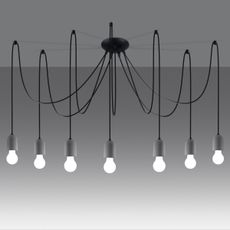 Sollux  SL.1162 - Luster na lanku NESO 7xE27/15W/230V pavúk betón