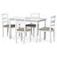 Jedálenský set z masívneho dreva so 4 stoličkami,120 x 75 x 75 cm, biela