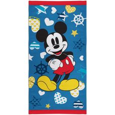 Plážová osuška Mickey Mouse - Disney - motív Nautical - 100% bavlna, froté s gramážou 320 g/m² - 70 x 140 cm