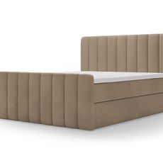 Čalúnená boxspring posteľ Magic s predným panelom 140x200 - béžová