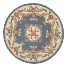 Modrý vlnený koberec Flair Rugs Aubusson, ⌀ 120 cm