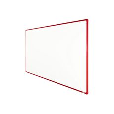Biela magnetická popisovacia tabuľa s keramickým povrchom boardOK, 2000 x 1200 mm, červený rám