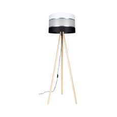 Stojacia lampa CORAL 1xE27/60W/230V béžová/čierna/biela/chróm