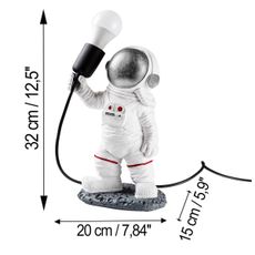 Detská lampička ASTRONAUT 1xE27/40W/230V strieborná/biela