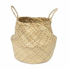 Compactor Pletený úložný košík z morskej trávy Belly, 45 x 36 cm, prírodná, L